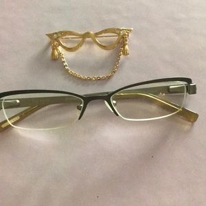 Ted Baker glasses and eyeglass holder pin